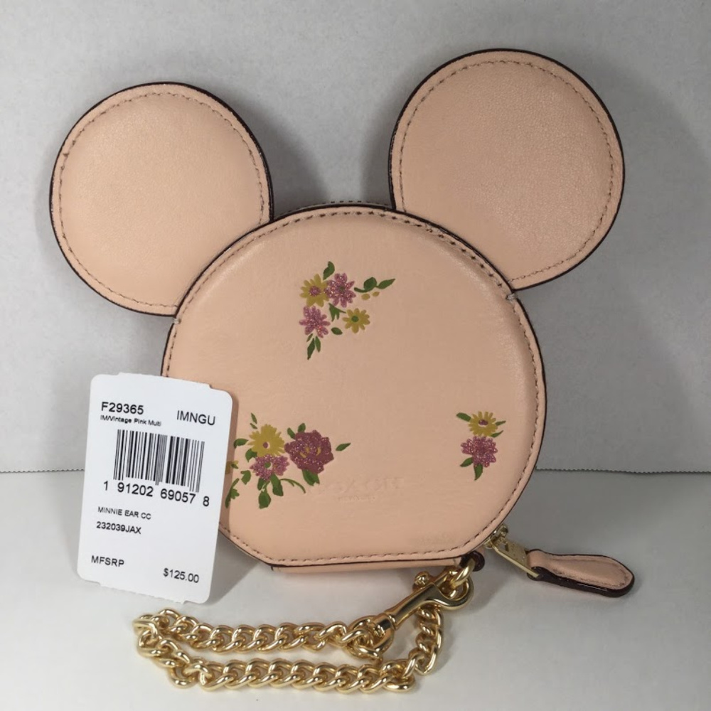 Coach Minnie Ears Black Floral Print/Pink CC - Picture 3 of 6